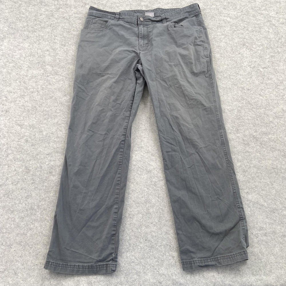 Columbia Pants Mens 35x32 (37x28) Gray Regular Fit Stretch Chino *STAIN* *WEAR*